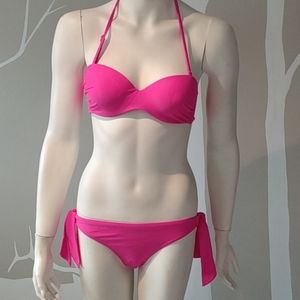 Women's bikini two piece bright pink S